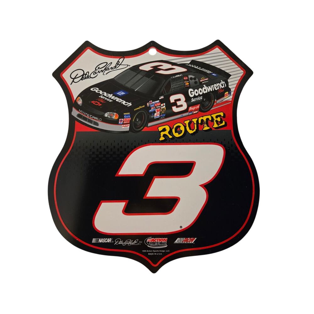 1999 Dale Earnhardt #3 Action Sports Image "Route 3" Metal Sign Nascar Garage